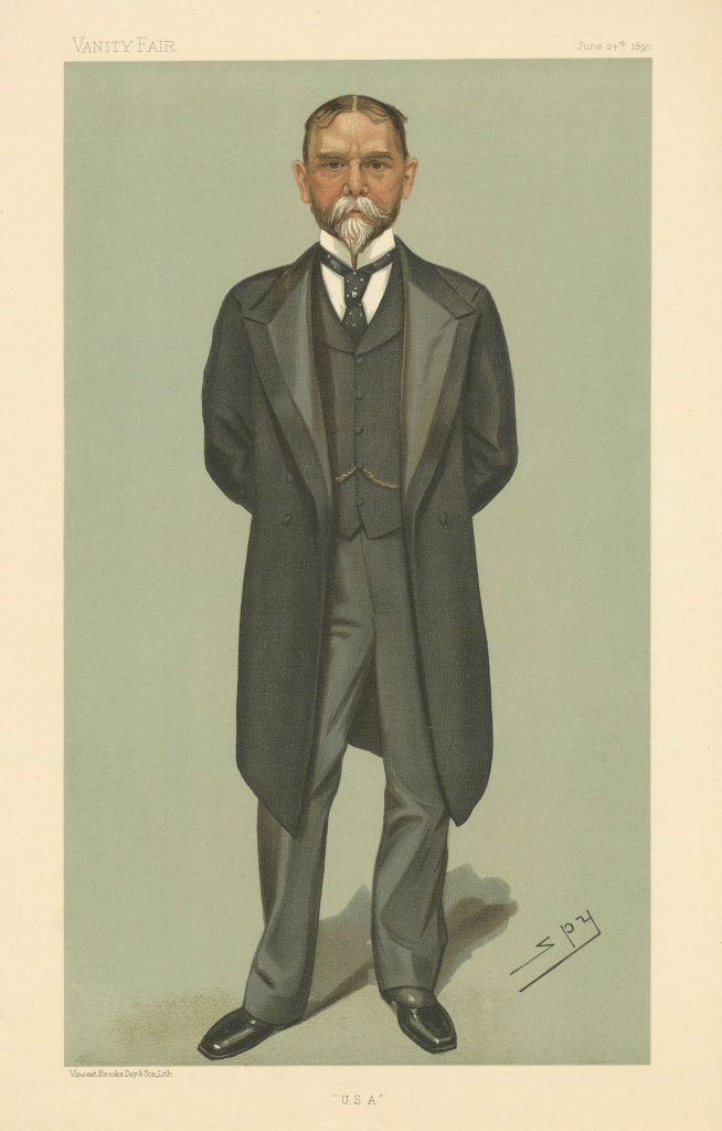 VANITY FAIR SPY CARTOON John Milton Hay, The United States Ambassador 'USA' 1897